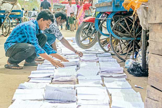 Rain-damaged books sold at Rs 3 per kg