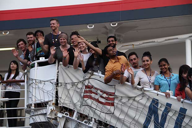 Ship of World Youth docks in city
