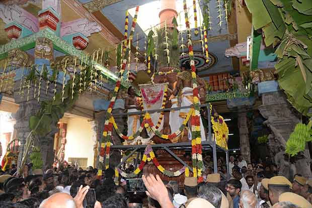 Flag hoisting in Lord Siva temples marks beginning of Mahamaham