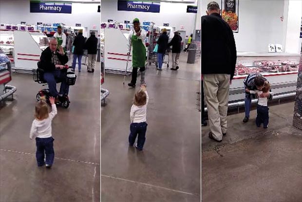 GOING VIRAL: Tiny tot steals the show at supermarket