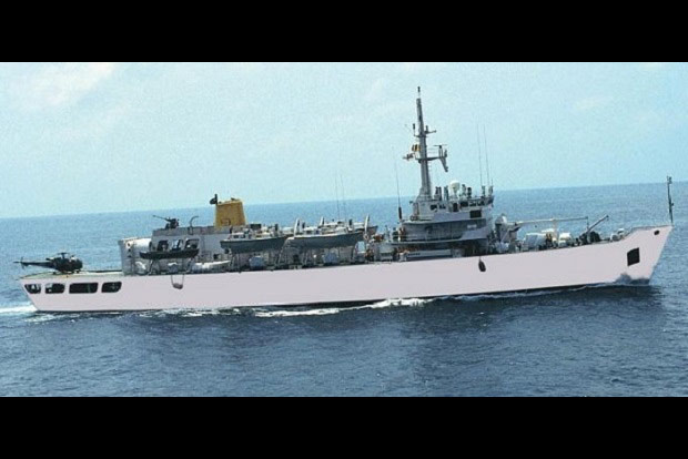 Navy’s survey ship at Rameswaram