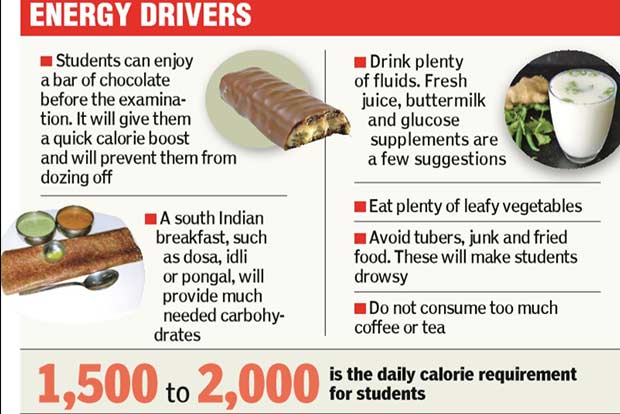 Feed both mind and body during exams