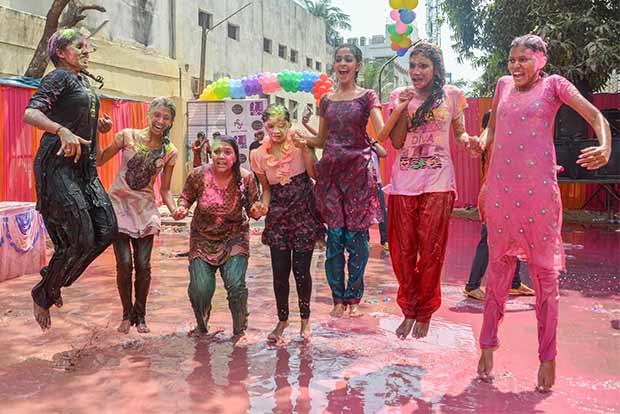 City soaked in colours