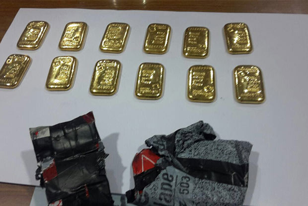 8.7 kg gold seized from bus, two held