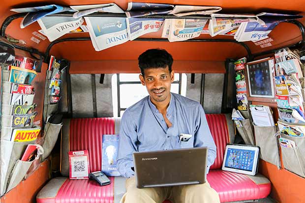 App to track popular auto driver who offers commuters Wi-Fi, TV