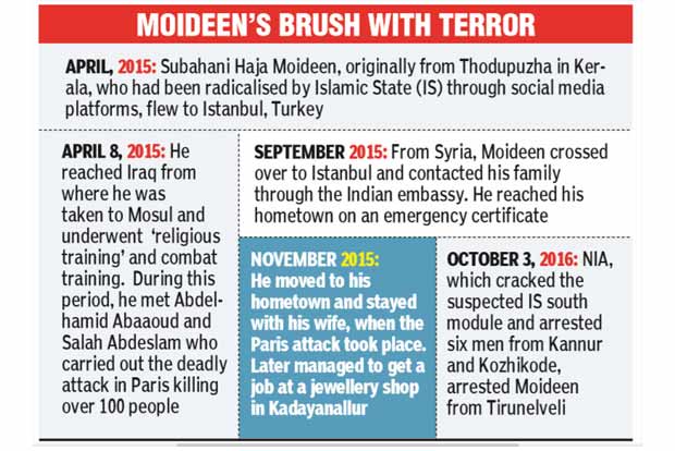 IS suspect held in Nellai met Paris attackers in Mosul