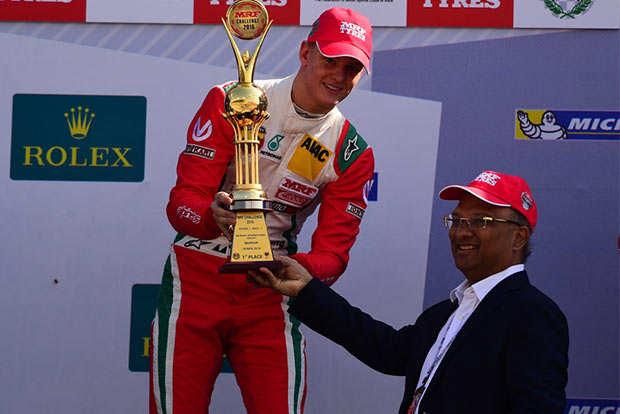 Mick Schumacher in championship lead, wins double race