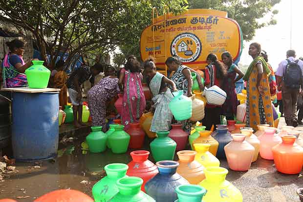 After darkness, city is now dry