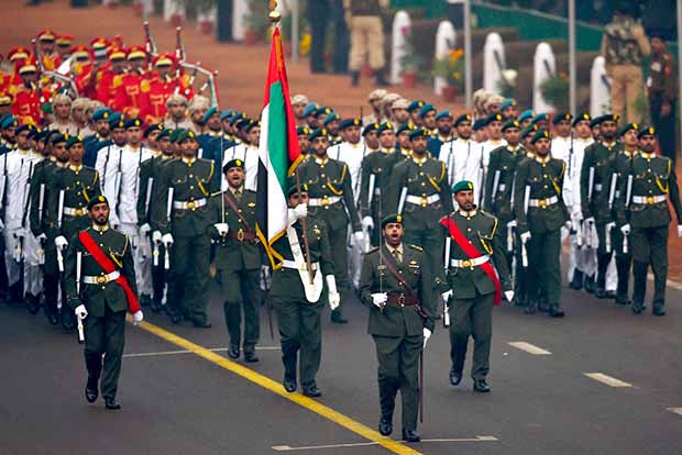 UAE contingent leads parade at Delhi Rajpath