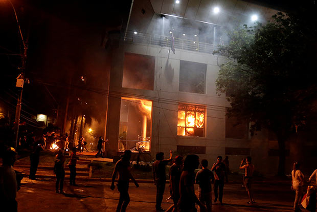 Protester dies during clashes over Paraguay re-election