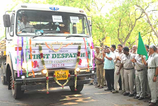 Boiler components flagged off from BHEL Tiruchirappalli for power project
