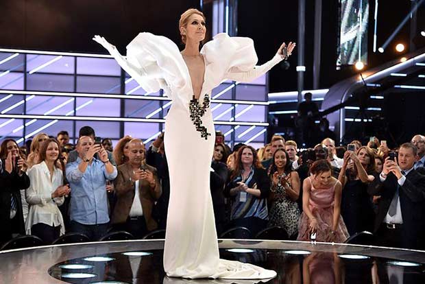 Celine Dion wore dress packed with tissues
