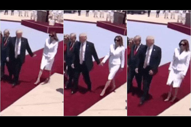 Melania slaps Trump’s hand in public
