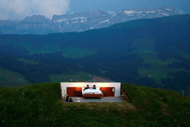 Swiss ‘zero-star’ hotel moves beds to mountain top