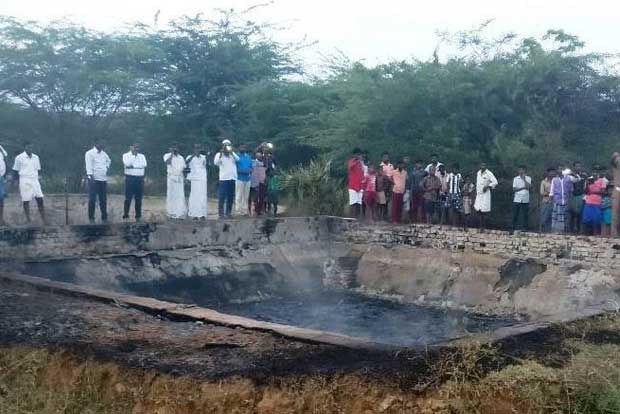 ONGC effluent tank catches fire near Neduvasal, doused with sand