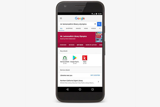 Google Search now shows ebooks in local library
