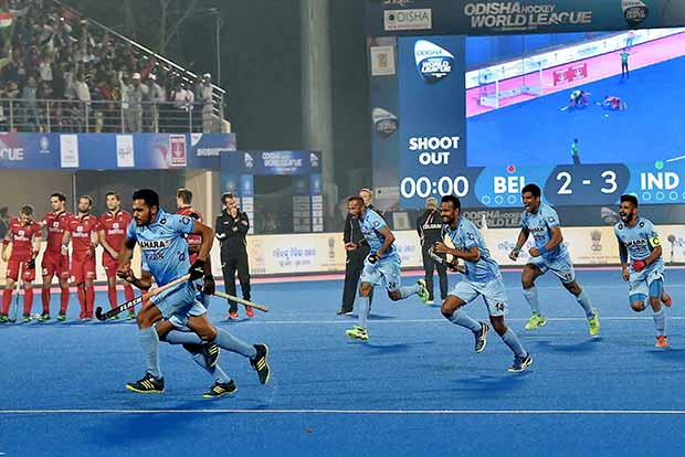 India shock Belgium to reach semis of Hockey World League final