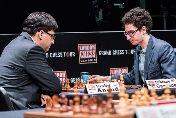 Caruana outwits Anand to keep lead in London