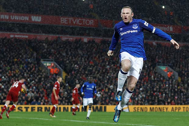 Rooney scores from the spot as Merseyside derby ends 1-1