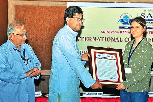 Swiss mathematician bags 2017 SASTRA Ramanujan Award Swiss mathematician bags 2017 SASTRA Ramanujan Award