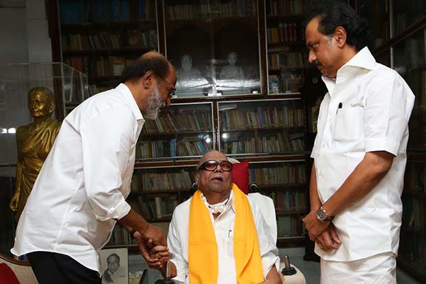 Rajinikanth calls on DMK supremo Karunanidhi
